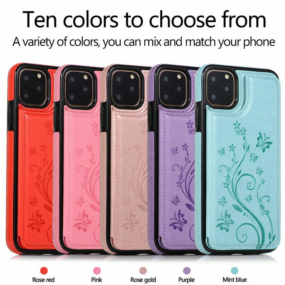 Leather Card Wallet Case For iPhone 15 14 13 12 11 Pro Max 7 8 Plus XS XR Women - Image 2 of 4