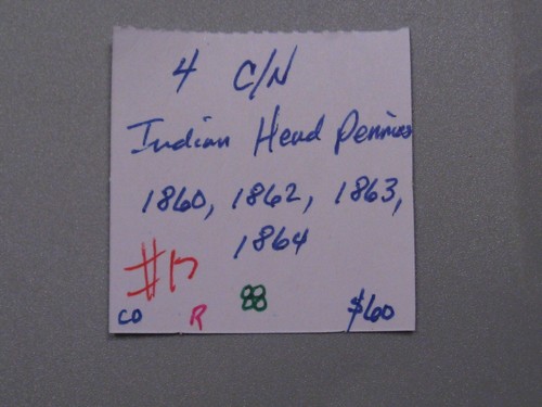 4 C/N Indian Head Pennies 1860, 1862, 1863, 1864 #17 - Picture 11 of 11