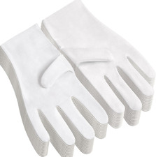 12Pairs White Cotton Gloves for Eczema and Dry Hands - Breathable Work Glove ...
