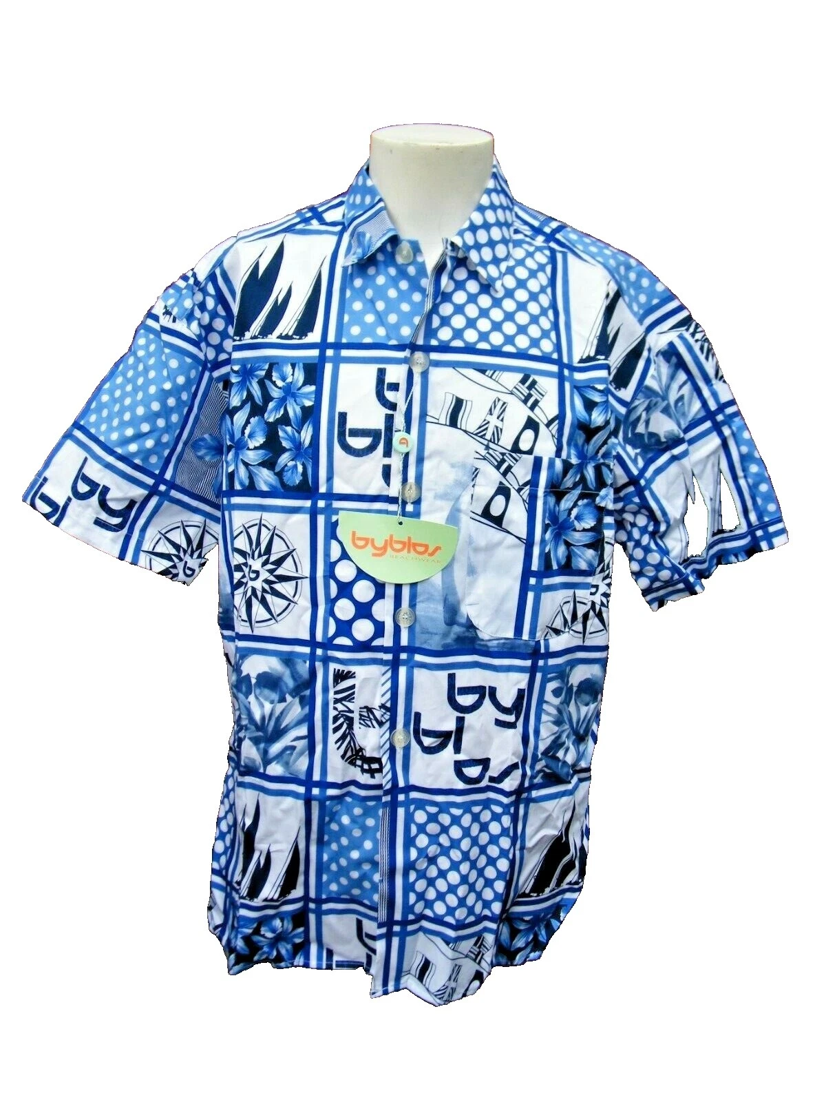 Botón Informal Mangas Cortas Byblos-Down Shirts for Men