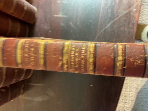 WORKS OF DICKENS 15 Volume 1/2 Leather Set Chapman & Hall 1890-1891 - Picture 7 of 15