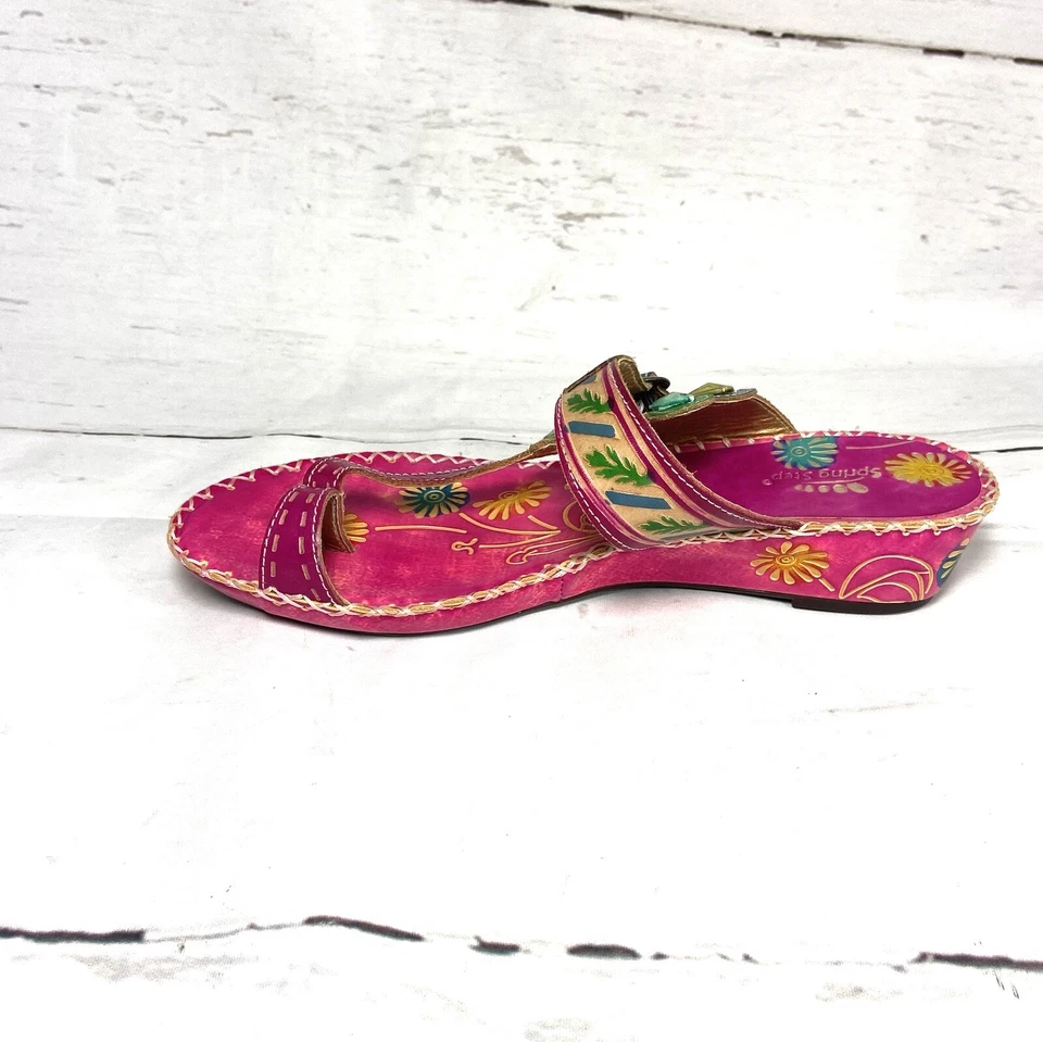 Spring Step Shoes Women’s 41 US 9.5-10 Pink Botanical Sandals Slides - Image 4 of 4