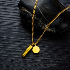 Collar Cápsula Marca Redonda Collar Titanio Acero Unisex Colgante Joyería