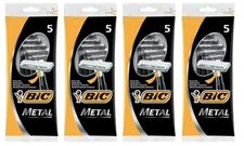 BIC Metal Disposable Mens Shaving Razors, 5 Count (Pack of 4)