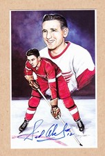 Sid Abel signed Legends of Hockey Hall of Fame postcard-Detroit Red Wings (Dec)