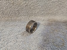 Handcrafted 1957 Franklin 90 silver half dollar coin ring  size 10