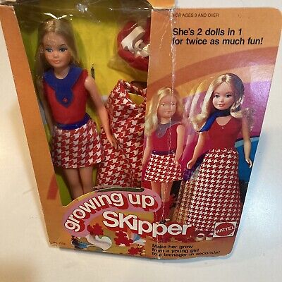 Ca1975 Mattel growing Up Skipper Doll Mint In Orig