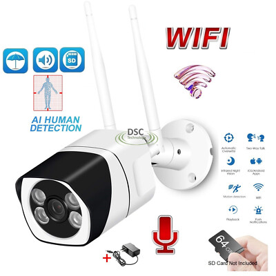 Outdoor Security Camera, 1080P/5MP Wifi Bullet Surveillance Camera Two-Way Audio