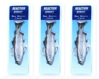 (3) Reaction Strike 8'' Fast Fall Bass Harasser Swimbait Lot 8-BHD-CT Brand New