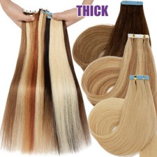 CLEARANCE Tape In 100 Real Remy Human Hair Extensions Skin Weft 60pcs Full Head