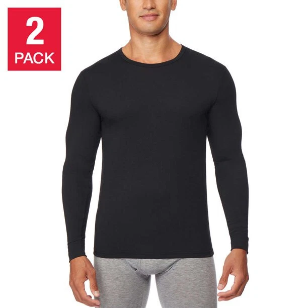 32 Degrees Men's Black Heat Tee, 2-pack , Size S