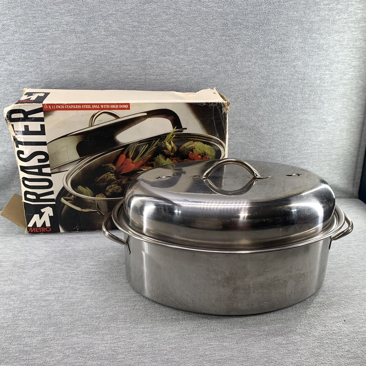 Stainless Steel Oval Roaster Viking Roaster Pan With Lid Metro