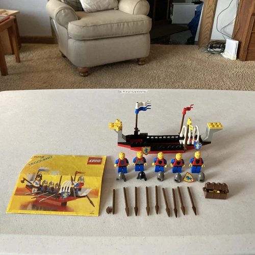 1987 Lego Castle Lion Knights 6049 Viking Voyager Set 100% Complete manual