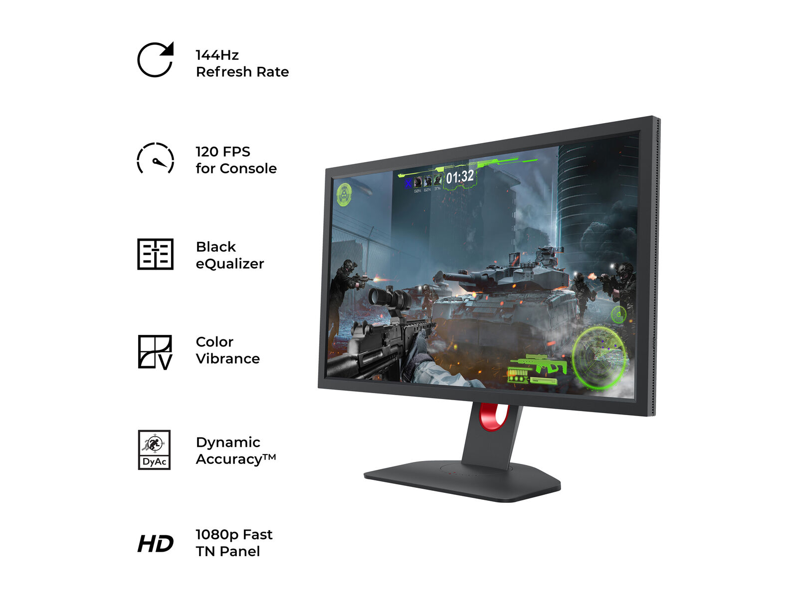 BenQ ZOWIE XL2411K 24" 144Hz Monitor 120Hz PS5 & Xbox X DyAc 840046043780 |