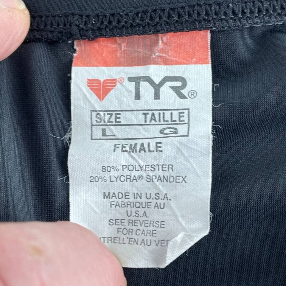 Falda de baño negra con rayas moradas y acuáticas talla grande 2662 TYR DriMax para mujer Foto 4 de 4