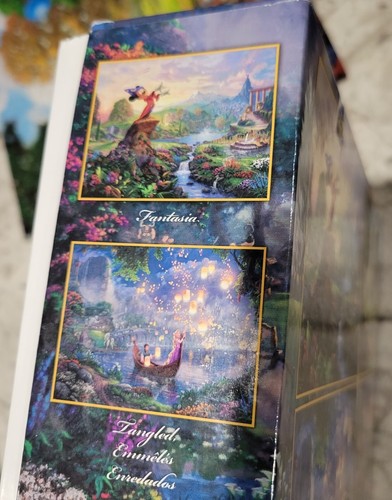 Thomas Kinkade Disney 500 Pc Puzzles x4 ~ Fantasia Pooh Tangled Lady & the Tramp - Picture 5 of 9