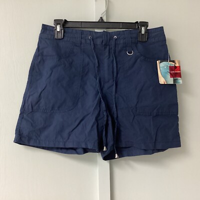 Gloria Vanderbilt Ladies' Draw String Shorts Size 8 Navy Cotton Pockets New
