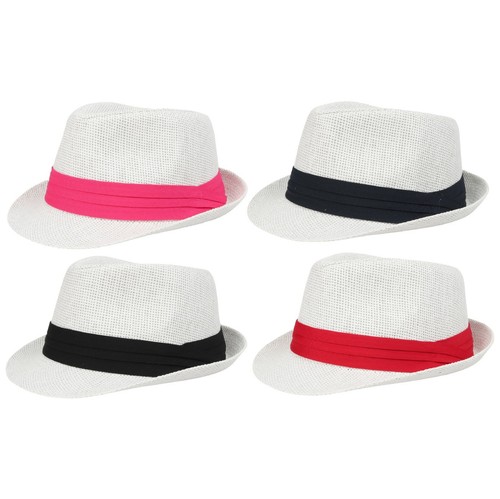Ladies Mens Sun Hat Trilby Womens Straw 