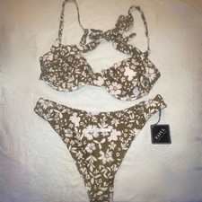 New XL women's bikini set with tags, Zaful brand, floral pattern soft fabric