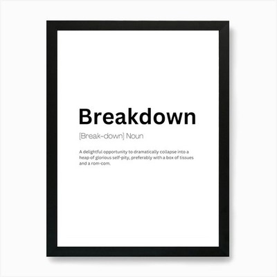 Breakdown Definition Meaning Art Pr Framed Wall Art Poster Canvas Print Picture