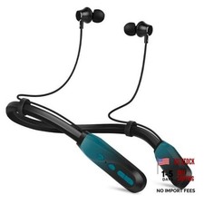 Neckband Bluetooth Headphones, 200H Extra Long Playtime Wireless Cyan Green