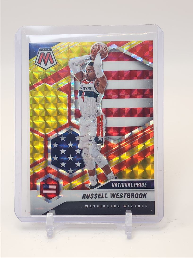 RUSSELL WESTBROOK 2020-21 MOSAIC NATIONAL PRIDE RED YELLOW FUSION /88 Q5375