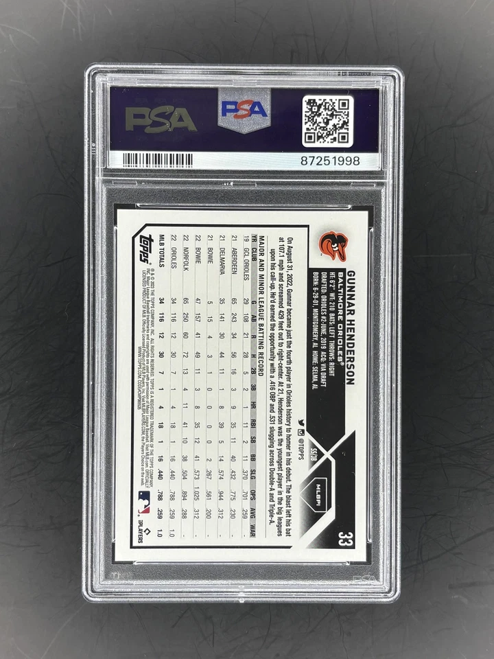 2023 Topps X Mlb Clubhouse Exclusive #33 Gunnar Henderson PSA 9 RARE LOW POP - Image 2 of 2