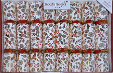 Robin Reed 10" Christmas Crackers, Winter Berries - Box of 8 52513 