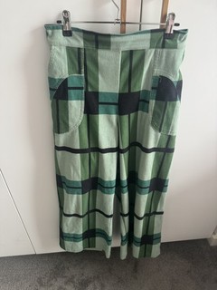 Leonard St Green Checkered Pants Size 12