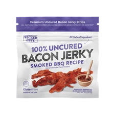 (2 pack) Wicked Cutz Premium Uncured Tender Bacon Jerky, 24g Protein, 2 oz
