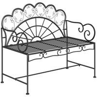 Gartenbank Blumenbank Sitzbank Bank Parkbank GartenmöBel 2-Sitzer Metall Schwarz