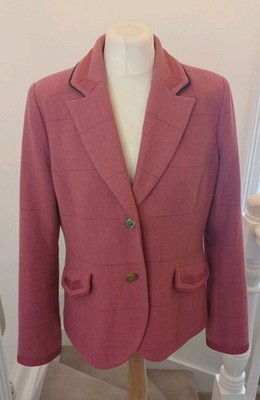 Joules Hartwell Tweed Blazer Größe 16 sehr guter Zustand rosa. J56