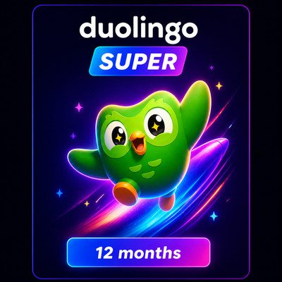 Duolingo Super 12 Monate Premium  ohne Werbung   Unbegrenzte Herzen 