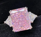 7.00 Ct Certified Radiant Cut Natural Pink Diamond Ring VVS1 White Gold Finish