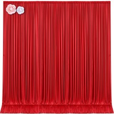 Red Wrinkle Free Backdrop Curtains For Wedding Party Stage 10x15 Ft