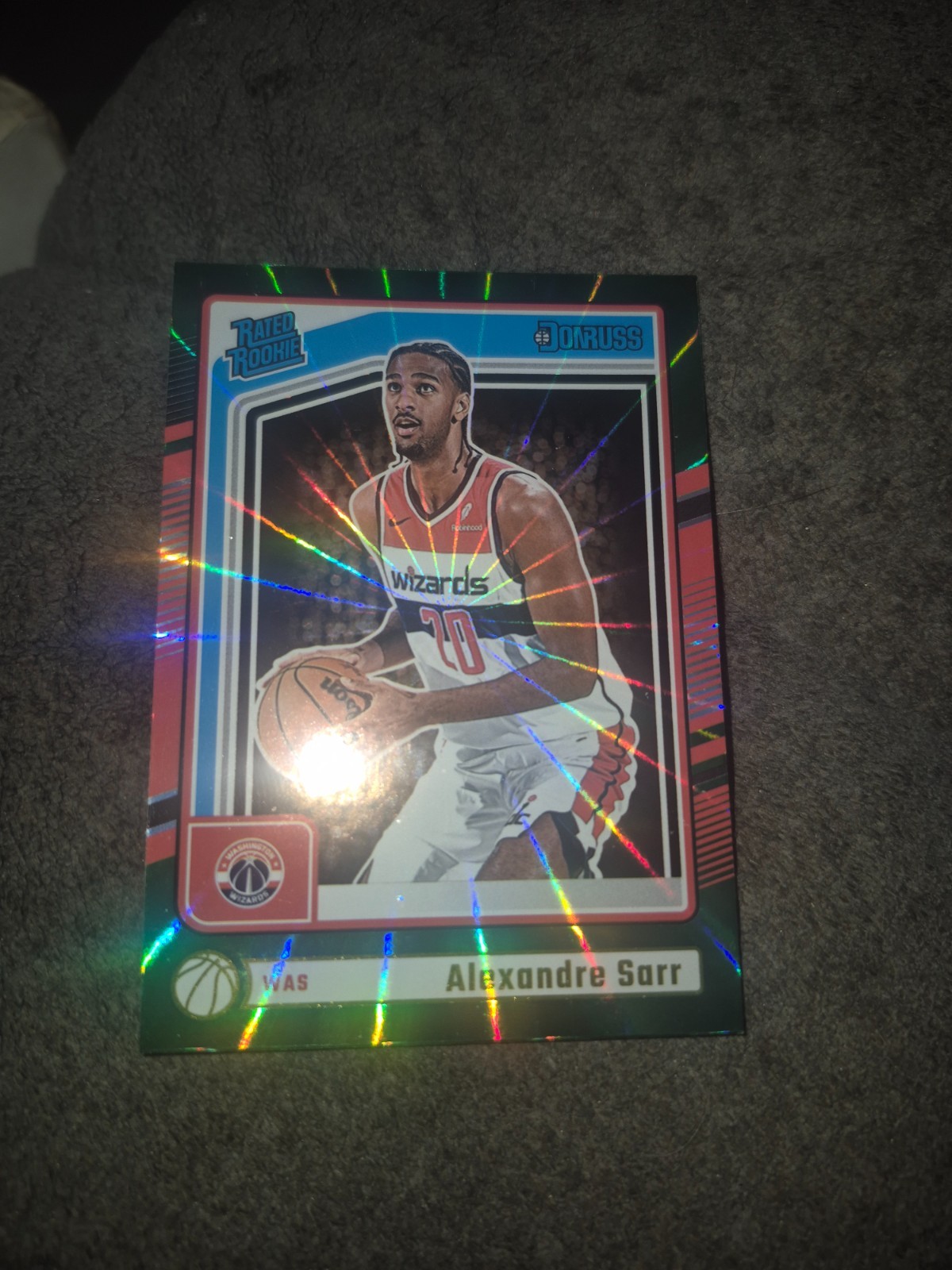 2024-25 Panini Donruss - Rated Rookie Alexandre Sarr #215 Holo Green Laser (RC)