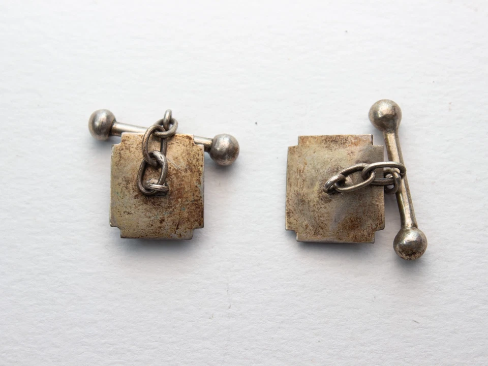 Superbi Gemelli -  Art Deco -Draghi- Argento- Estremo Oriente - Immagine 2 di 4