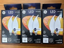 Pack Of 3 6 bulbs  GE LED CAC 40 Watt 300 Lumens Soft White Frosted Finish New