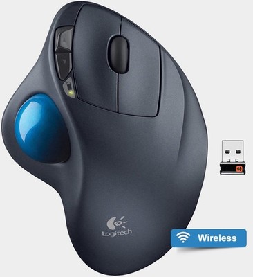 Logitech M570 Wireless USB Trackball Mouse -  Dark Gray