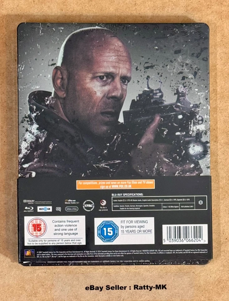 DIE HARD 4.0 - UK EXCLUSIVE BLU RAY STEELBOOK - NEW & SEALED - Image 2 of 4