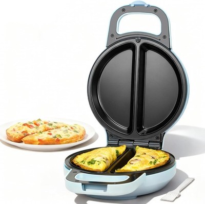 Flip Omelette Maker Electric, Omelette Pan Nonstick for 2 Individual 6.5'' Omelet
