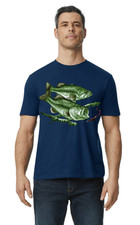 Fish Design Fishing Boat Fishermen Men T-shirt Graphic Tees Vacation Gift  Funny