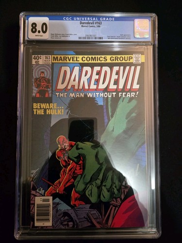 Daredevil #163 (1980) CGC 8.0 – DD vs Hulk – Frank Miller Early Run