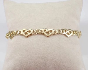 Authentic Heart Celtic Knot Unisex Fancy Tennis Bracelet 14K Yellow Gold Plated 7.5 inch