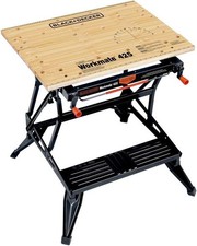 Heavy Duty Folding Workbench 550lb Capacity with One-Hand Clamp & Vertical Jaw