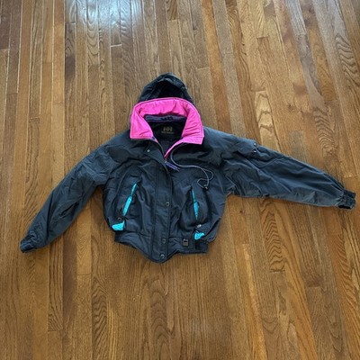 Vtg 90s Helly Hansen Tech Equipe Women s Ski Snowboard Jacket Hooded Pink Sz S