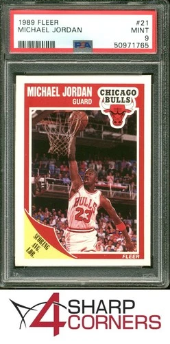 1989 FLEER #21 MICHAEL JORDAN BULLS HOF PSA 9
