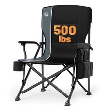 TIMBER RIDGE Oversized Folding Camping Chair High Back 500lbs Oversized, Black