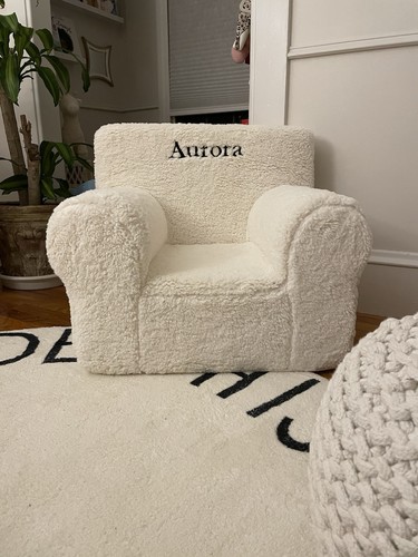 Pottery Barn Anywhere Kids Size (medium) Chair Cover Only Cream Sherpa “AURORA”