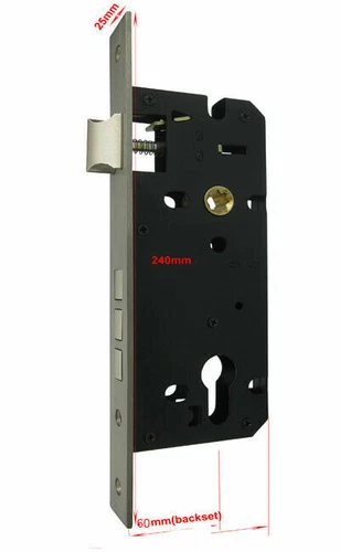 Mortice Lock 60mm Backset Satin Stainless Steel